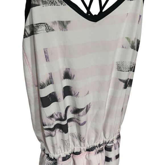 Lululemon Sweaty or Not Runsie Tennis Romper Skort Sz 4 Comfort Sunset Stripe Bl - Picture 3 of 12